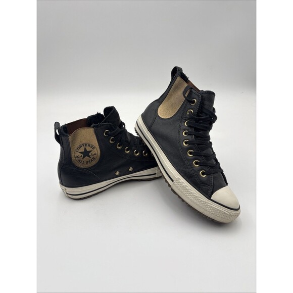 SIZE 8.5 -Women's Converse CTAStar LEATHER+FAUX FUR Chelsea High Top - Picture 1 of 7
